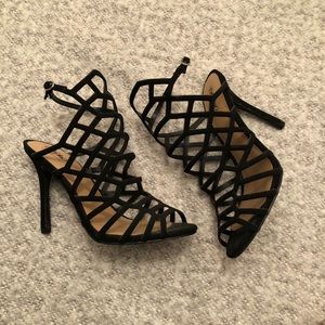 Mossimo Target black strappy heels, never worn!